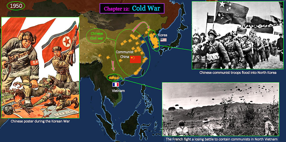 Cold War and China, 1950s map